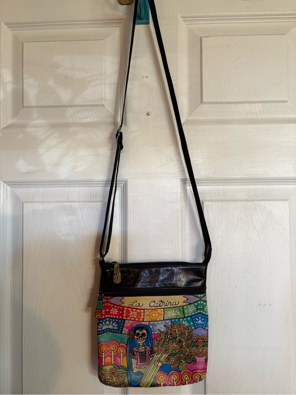 La Catrina Colorful Crossbody Bag with Black Trim
